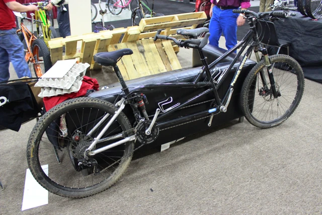 Peacock Groove also brought along this awesome full-suspension tandem mountain bike (Photo: Ben Coxworth/Gizmag.com)