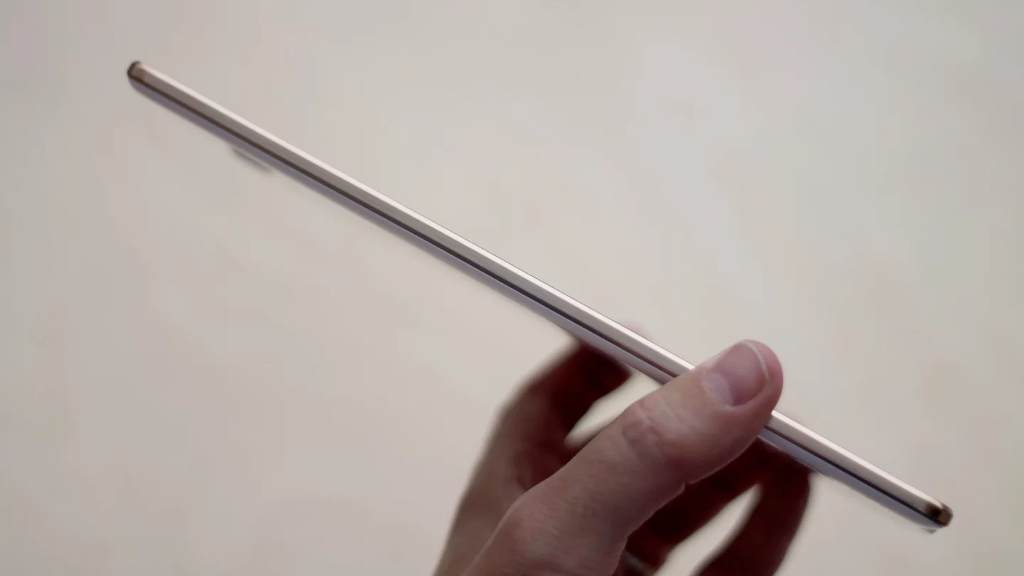 At just 6.6 mm (0.26-in) thick, the Tab S is razor-thin