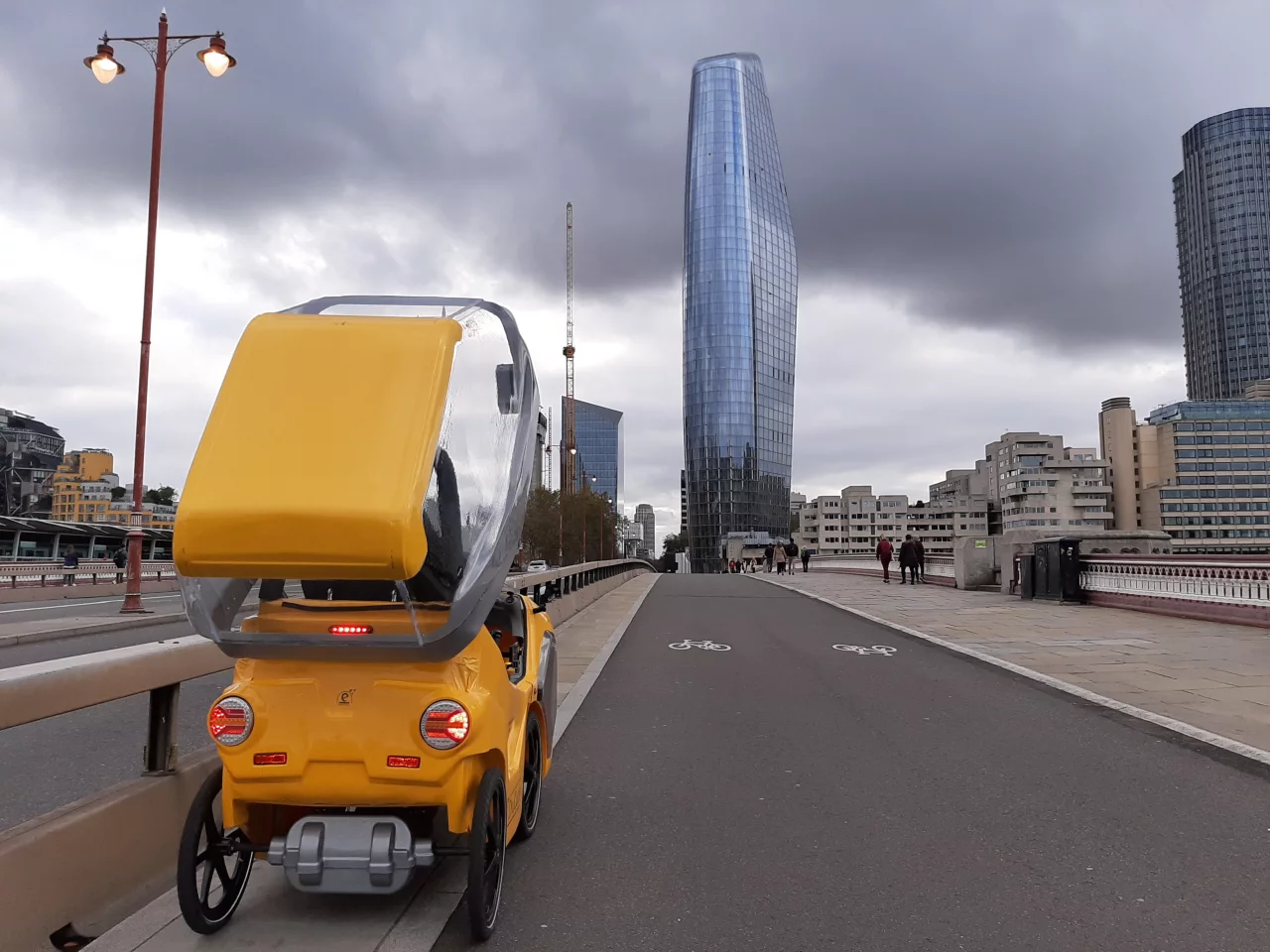 The DryCycle's lighting system includes high- and low-beam LED headlights, turn indicators, brake and reverse lights, plus flashing front and rear safety lights