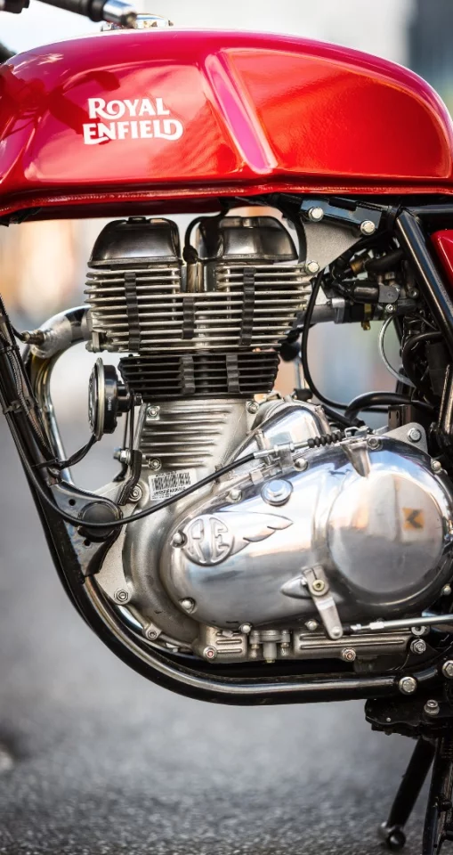 Royal Enfield's Continental GT: 535cc single-cylinder, fuel injected, air cooled engine. (Photo: Loz Blain/Gizmag)