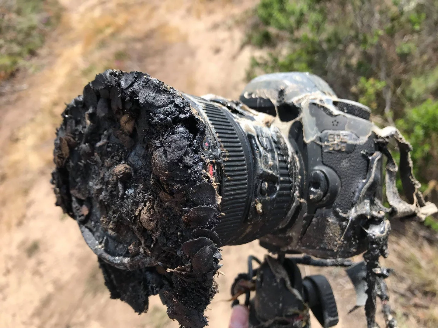 Camera melted by the launch of a SpaceX Falcon 9 launch on Tuesday