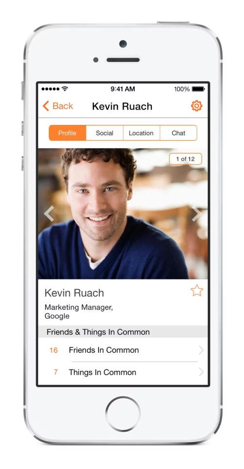 A profile of a person on SocialRadar