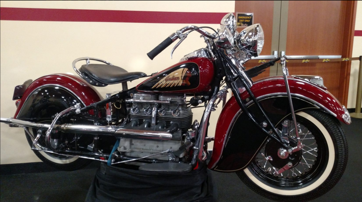 With a high bid of $71,500, this 1941 Indian Four was passed in. A disappointing result and an indication of the type of quality on the market at present. Well known bike that was formerly part of the Imperial Palace collection. Check out the images in the Auction Description. Near perfect.