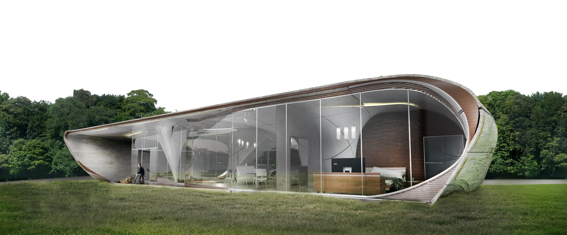 It is hoped that the large expanses of glass will help to connect the occupants to the outside and to nature