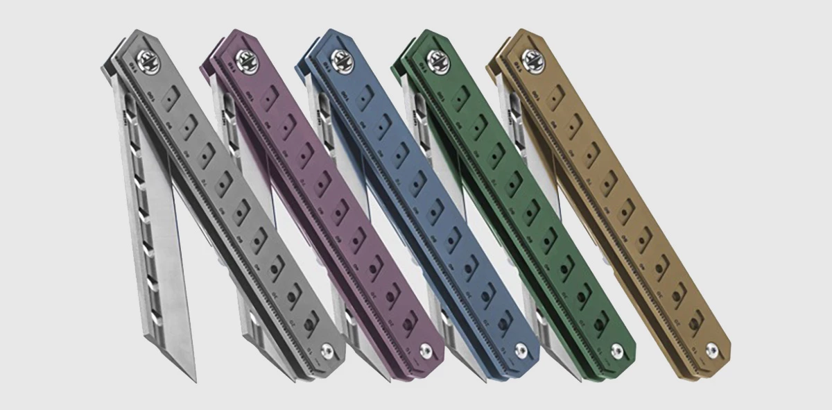 The Lite doesn't get the M390 steel blade and is missing 14 features, but it does come in a range of beautiful anodized colors