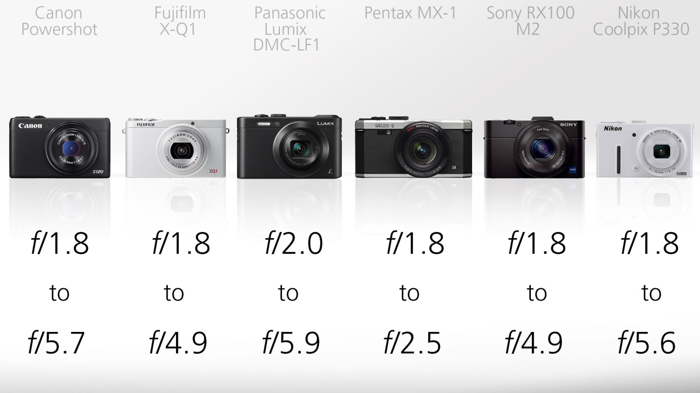 None of the lenses on these cameras offer a fixed aperture and as such they all get slower the more you zoom