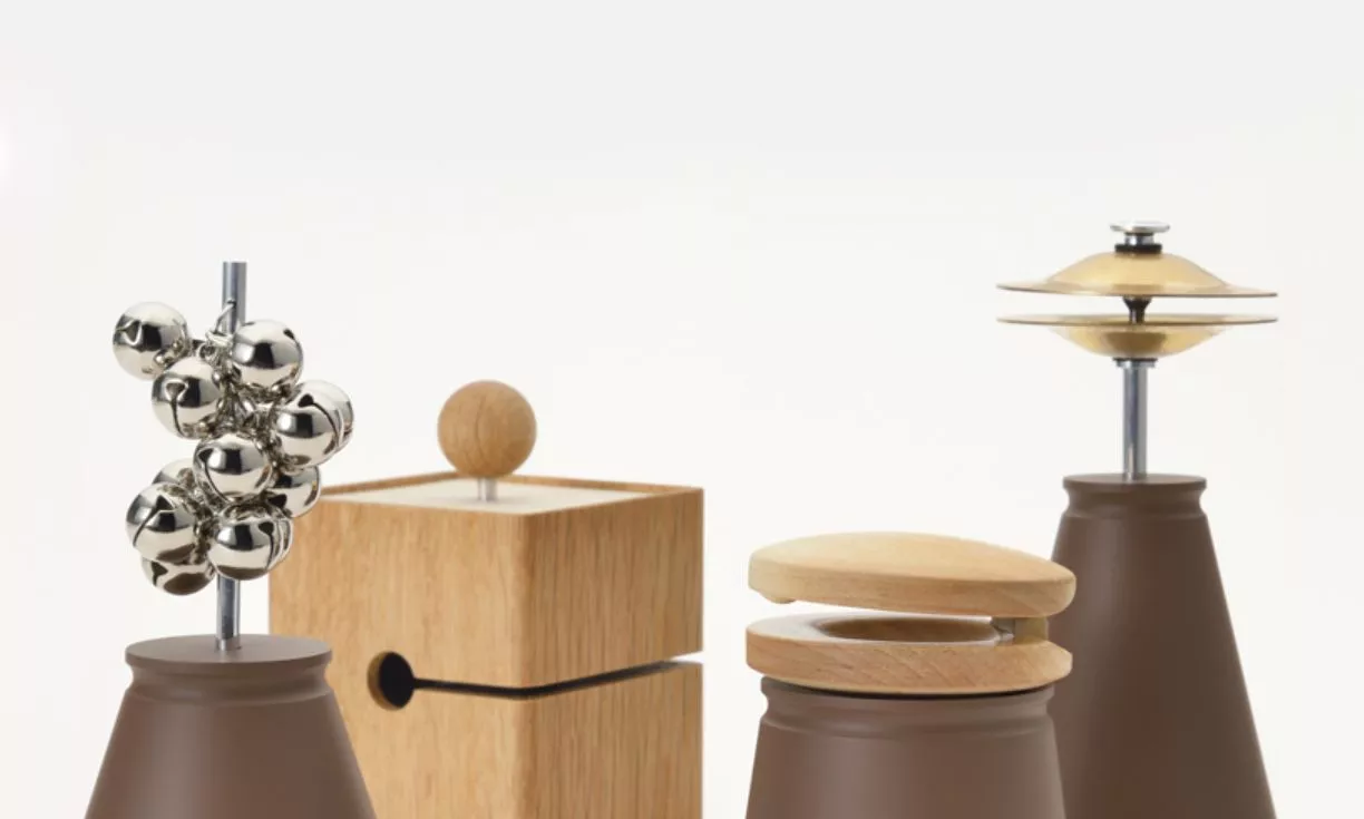 The four RhythmBots provide beat out preset rhythms or provide percussive backing to a live performance