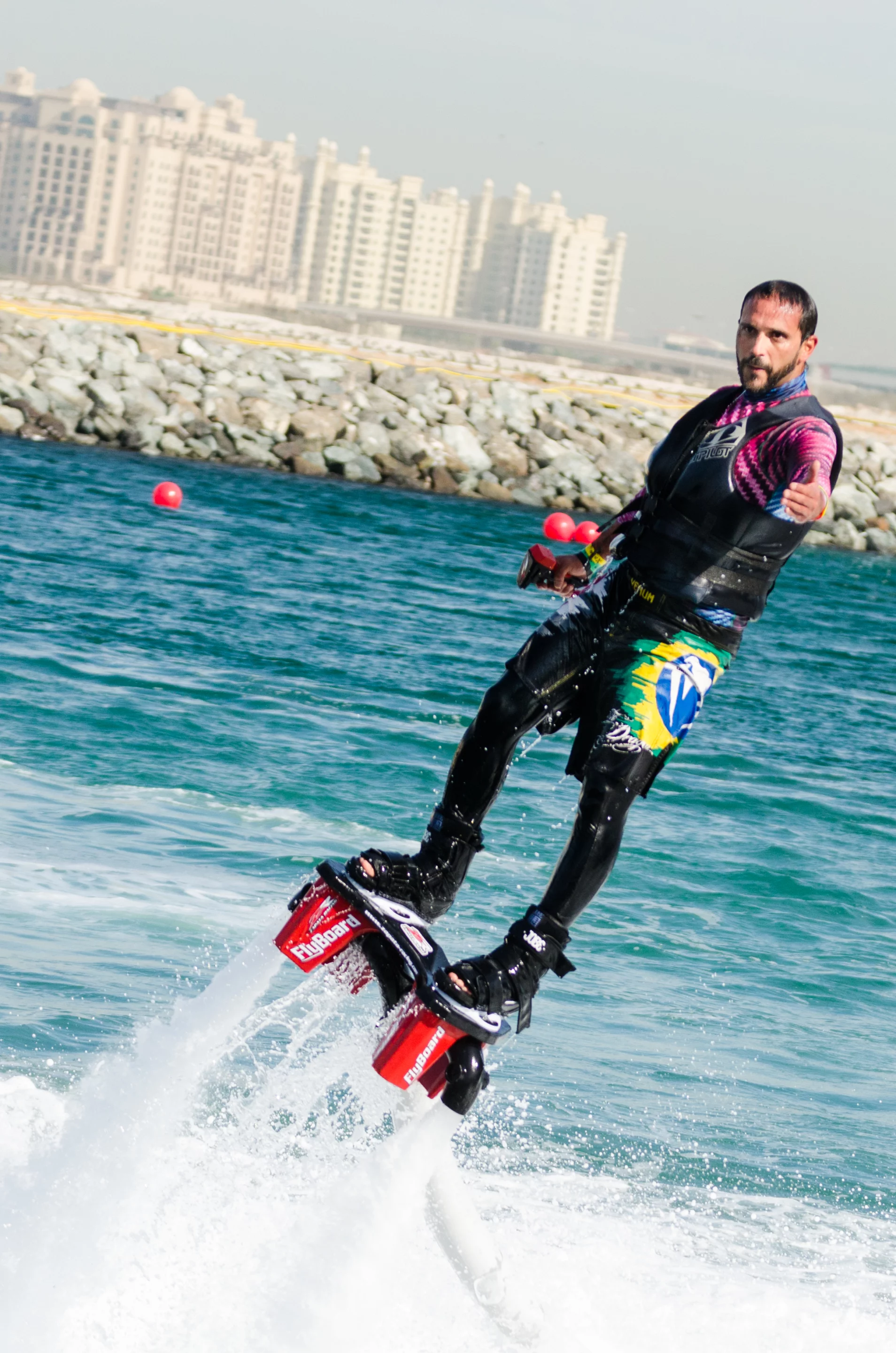 Antonio Martinez-Yague of Spain finished fourth in the inaugural Veterans Flyboard World Cup held in Dubai, December, 2014 (Photo: Liam McKenna)