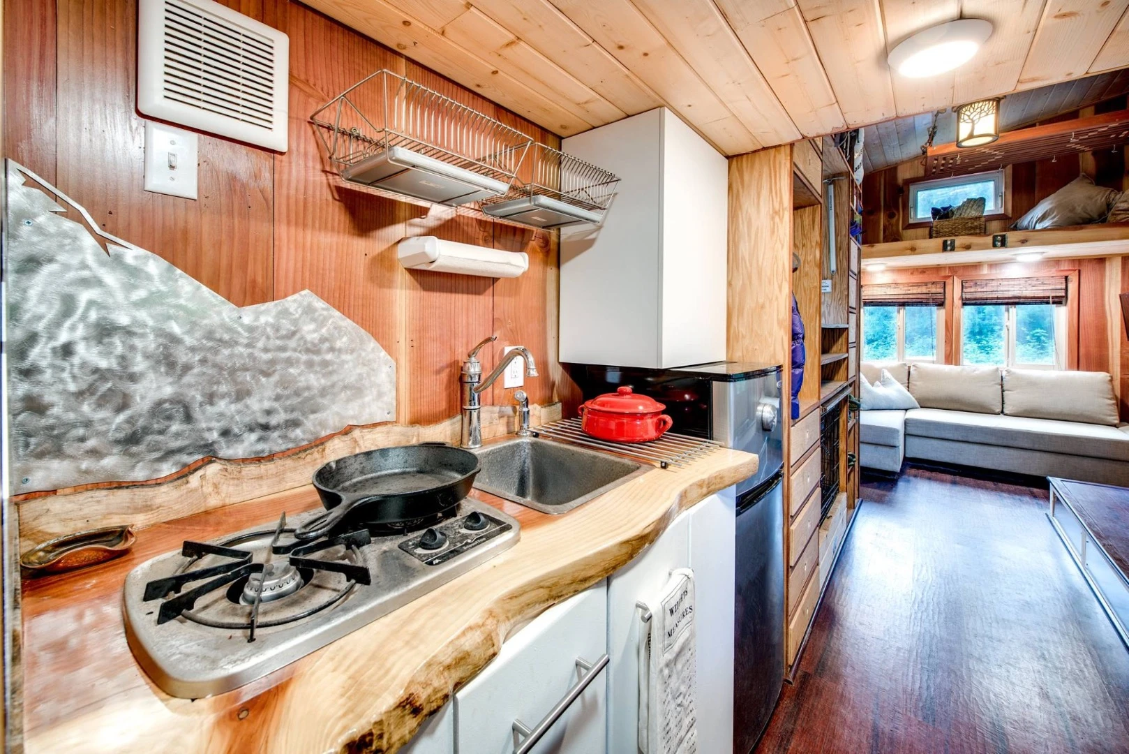 The kitchen area
