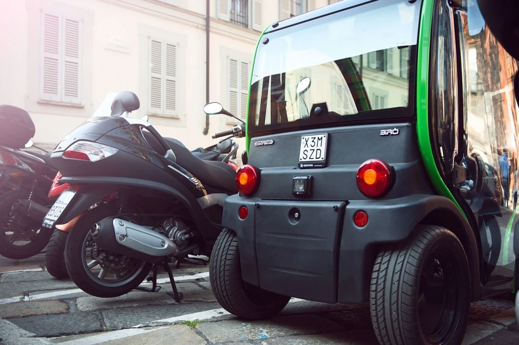 The Birò can fit into scooter-sized parking spaces