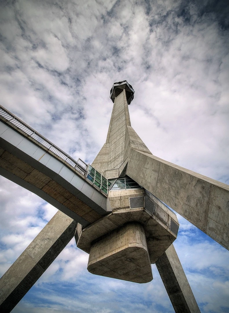 An observation tower in Avala, Serbia
