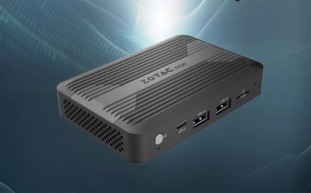 The Zbox PI430AJ is about the size of a pack of cards, yet packs in an Intel Core-i3 processor, 8 GB of RAM, a M.2 SSD storage slot, and wired/wireless connectivity