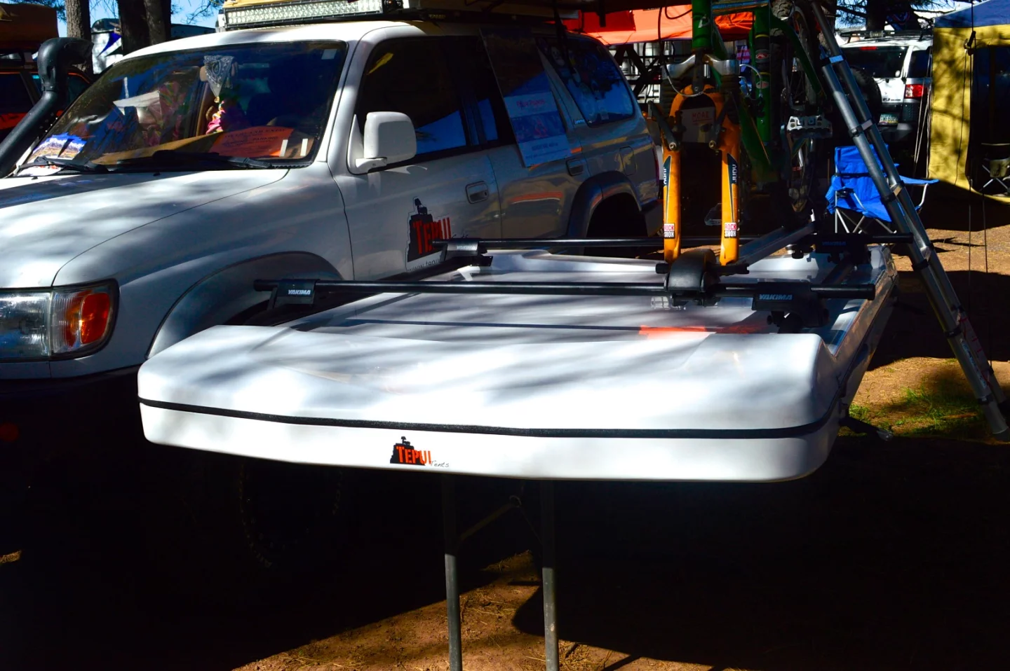 Tepui designed the laminated fiberglass shell to be compact and low-profile when packed down