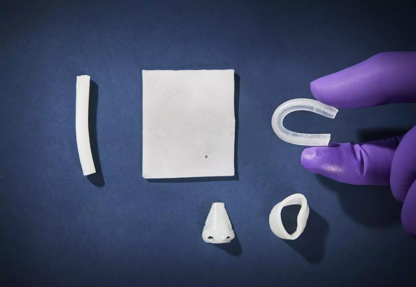 A sampling of items made from the new elastomer