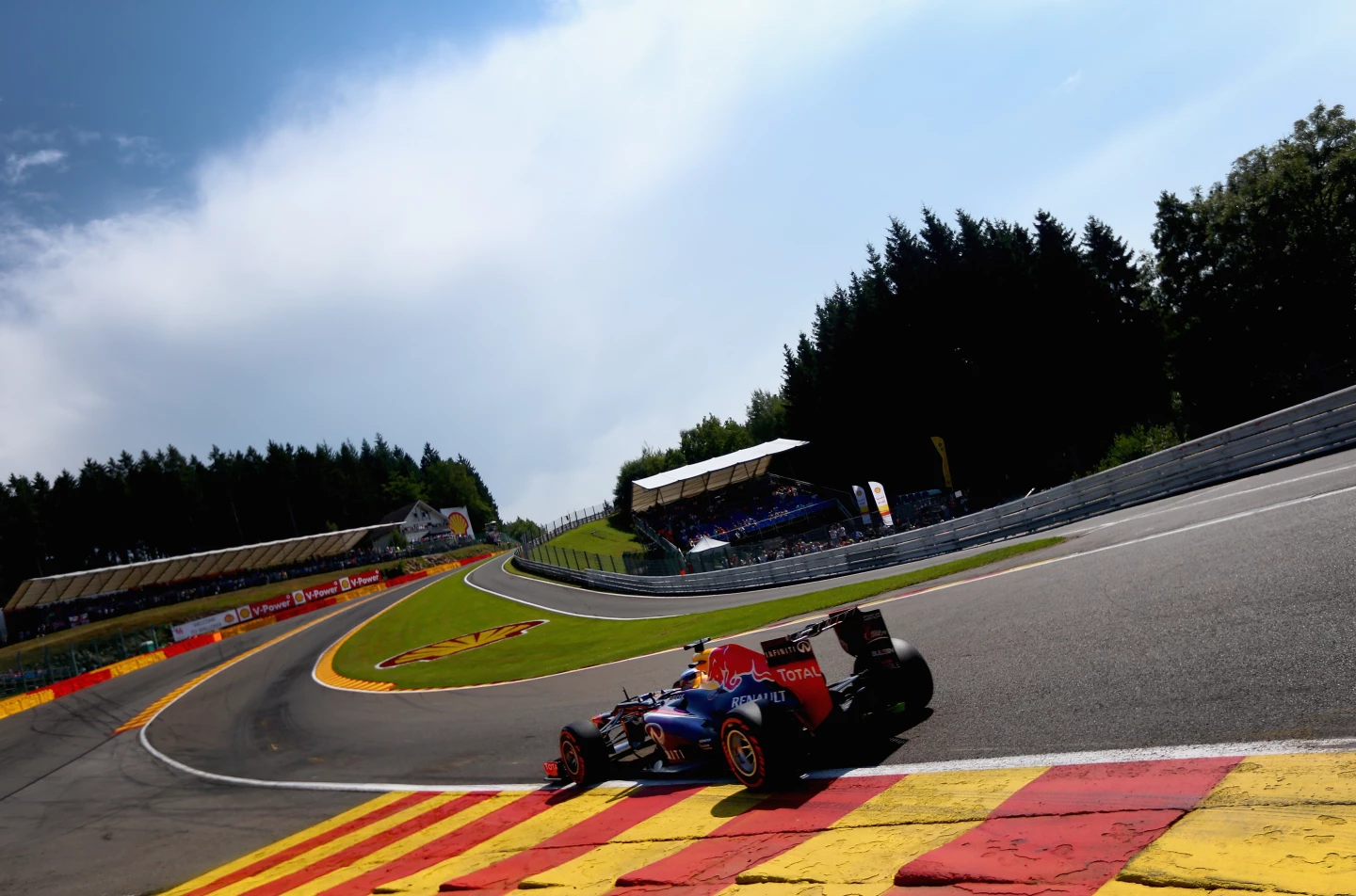 Not surprisingly, the name "Eau Rouge" comes from one of the most famous sets of corners on one of the most famous circuits on the Formula One Grand Prix calendar - the iconic series of up-hill sweepers on the Belgian Spa Francorchamps circuit. The corners are synonymous with precision high-speed roadholding.