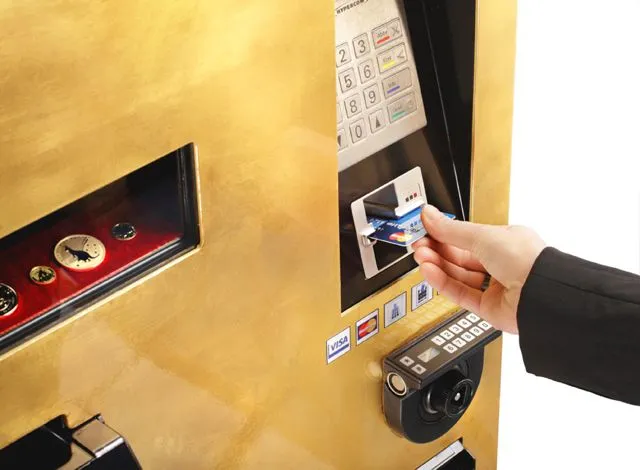 The GOLD To Go ATM accepts cash and major credit cards