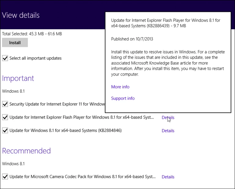 Run Windows Update after 8.1 has finished installing