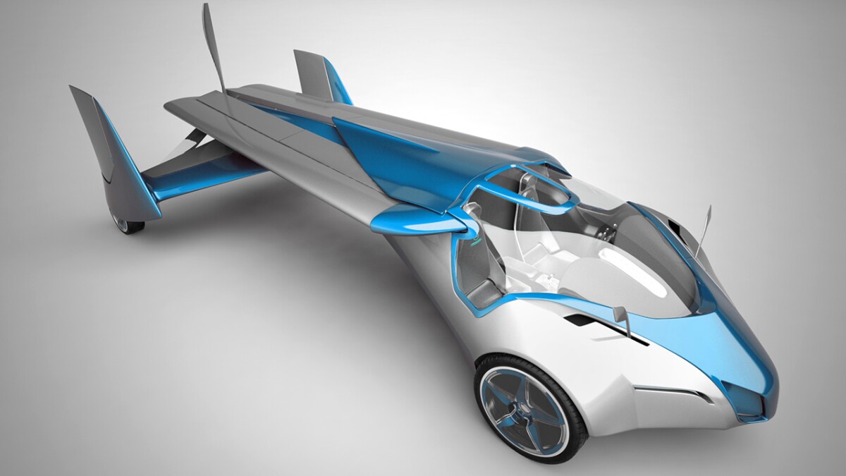 The wings fold back to make the flying car fit on the roadways. It also runs on automotive gas (Photo: Aeromobil)