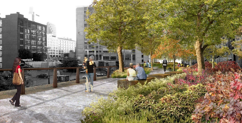 The Philadelphia Rail Park will have a path that makes its way through planting and seating zones