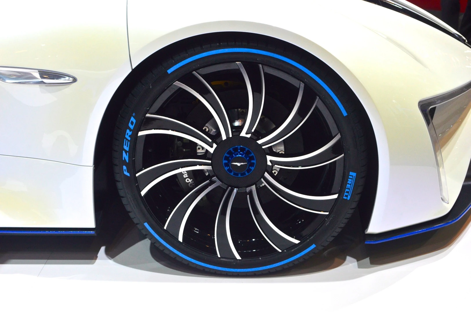The 22-in wheels are inspired by jet turbines