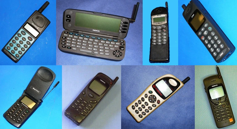Selection of some of the first 2G cell phones from the 90's (Images: University of Salford)