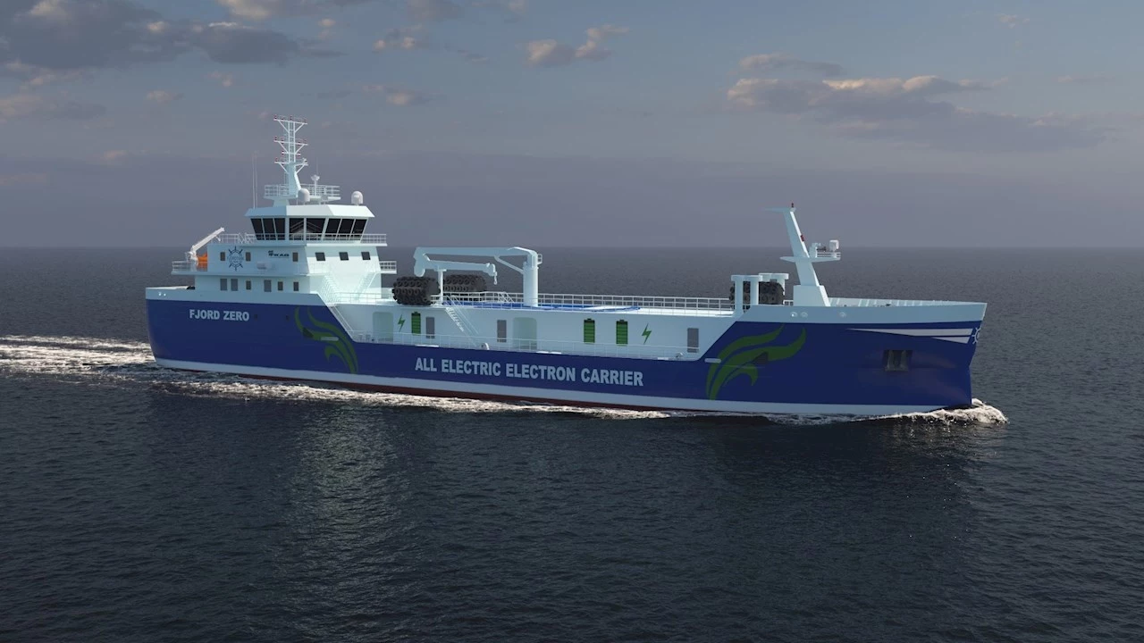 The e-bunker concept will charge its large battery via shore connection or draw energy directly from a wind farm, and can then top up the battery banks of electric ships at sea