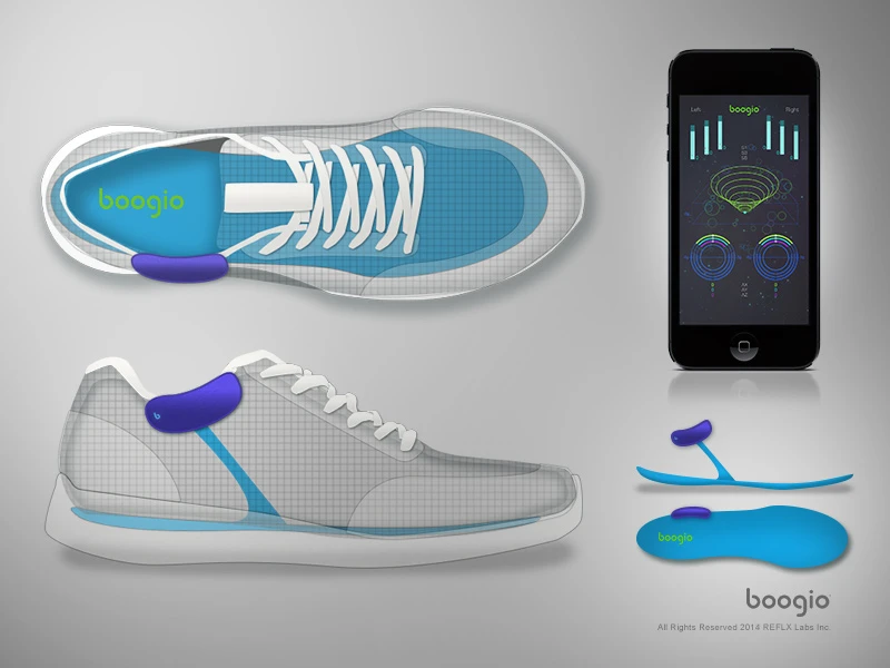 Boogio is designed to track a user's feet