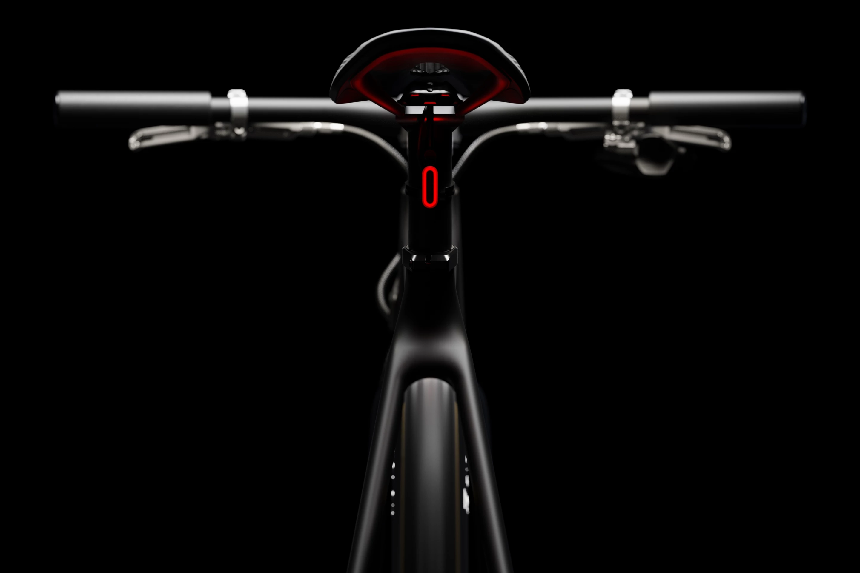 Sleek lines, integrated lighting, carbon flatbar, and proprietary braking