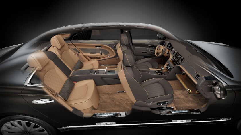 The Mulsanne interior can be specced in contrasting two-tone leather