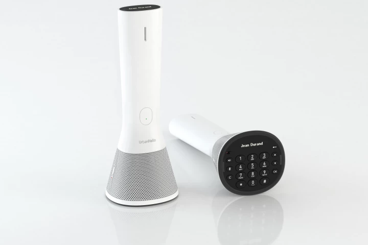 New French startup UrbanHello has simultaneously launched its Home Phone – with 360-degree high definition loudspeaker and dual OLED display panels – at CES 2013 and on Kickstarter