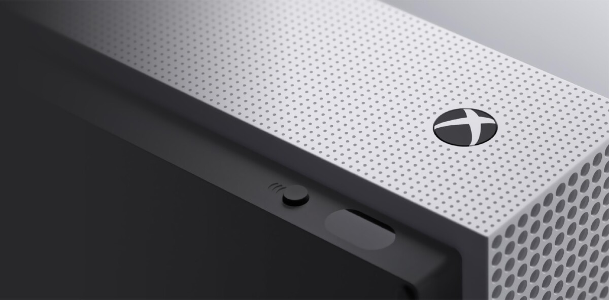 Closeup texture detail of the updated Xbox One S