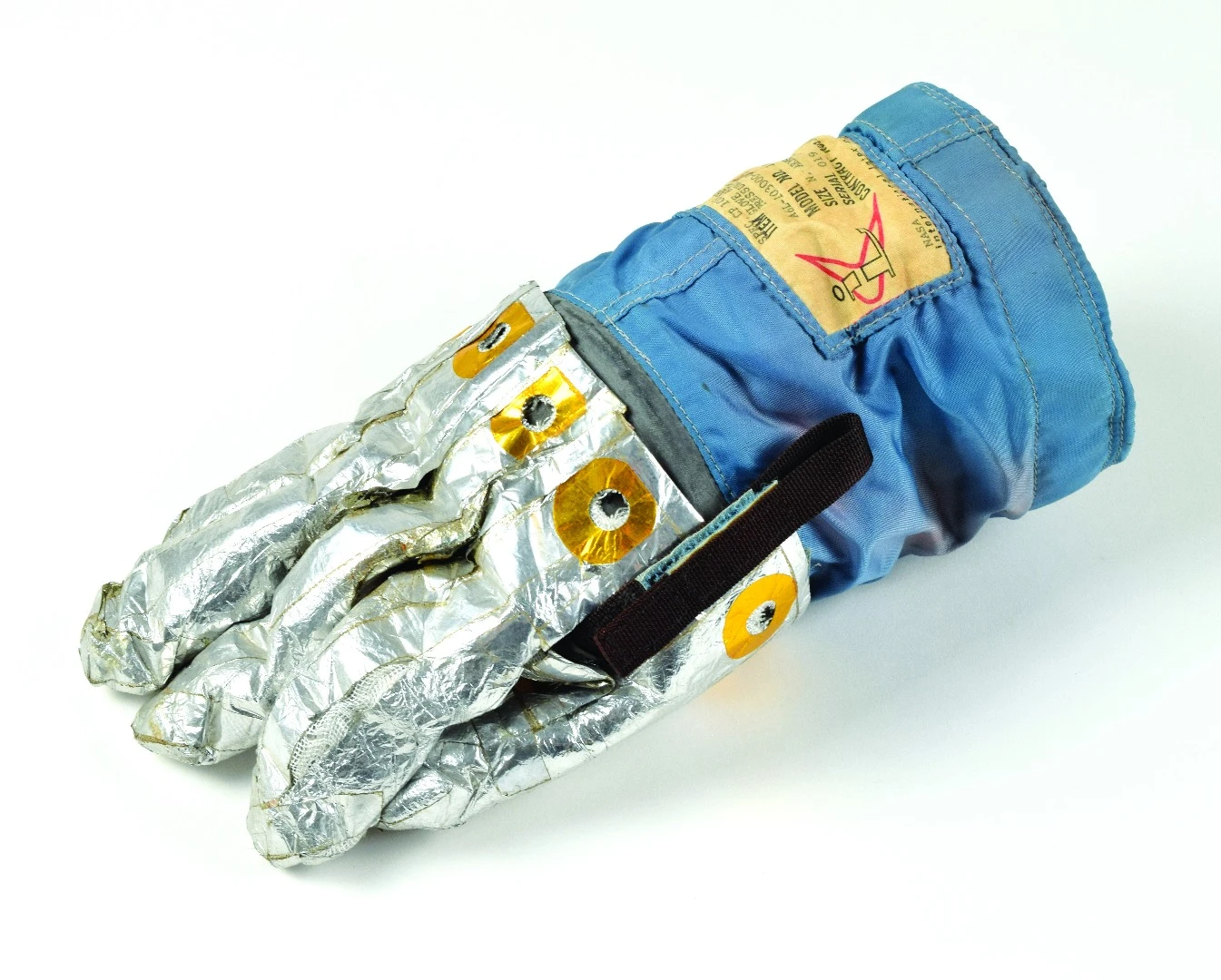 Training spacesuit glove worn by Neil armstrong