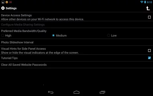 Twonky Beam settings allow you to stream in high quality