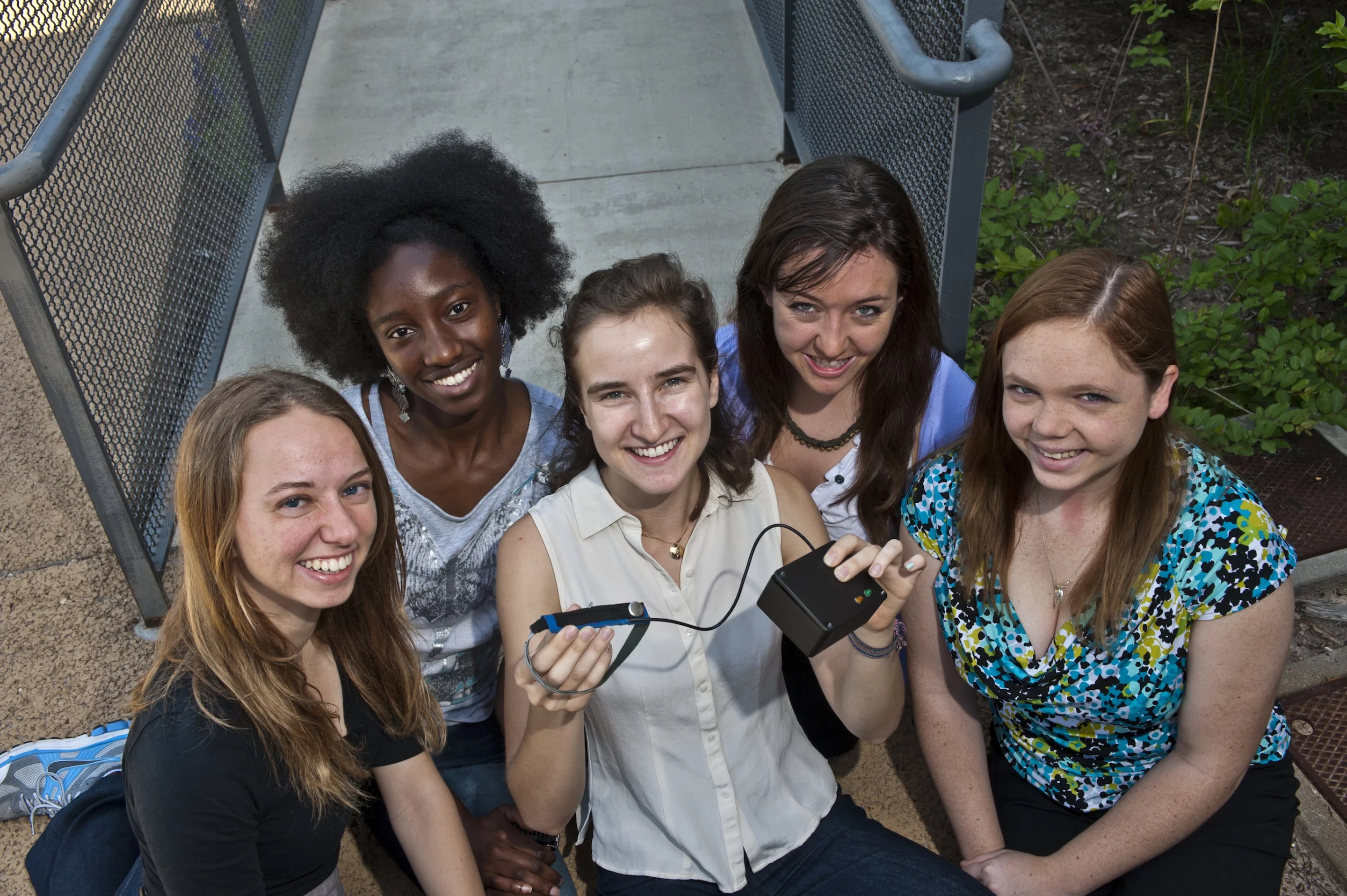 Team Breath Alert with the Babalung (from left: From left: Andrea Ulrich, Bridget Ugoh, Rachel Gilbert, Jordan Schermerhorn and Rachel Alexander)