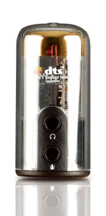 Sockets for stereo out (for headphones/speakers) and stereo line/mic-in (for its voice clarification feature)