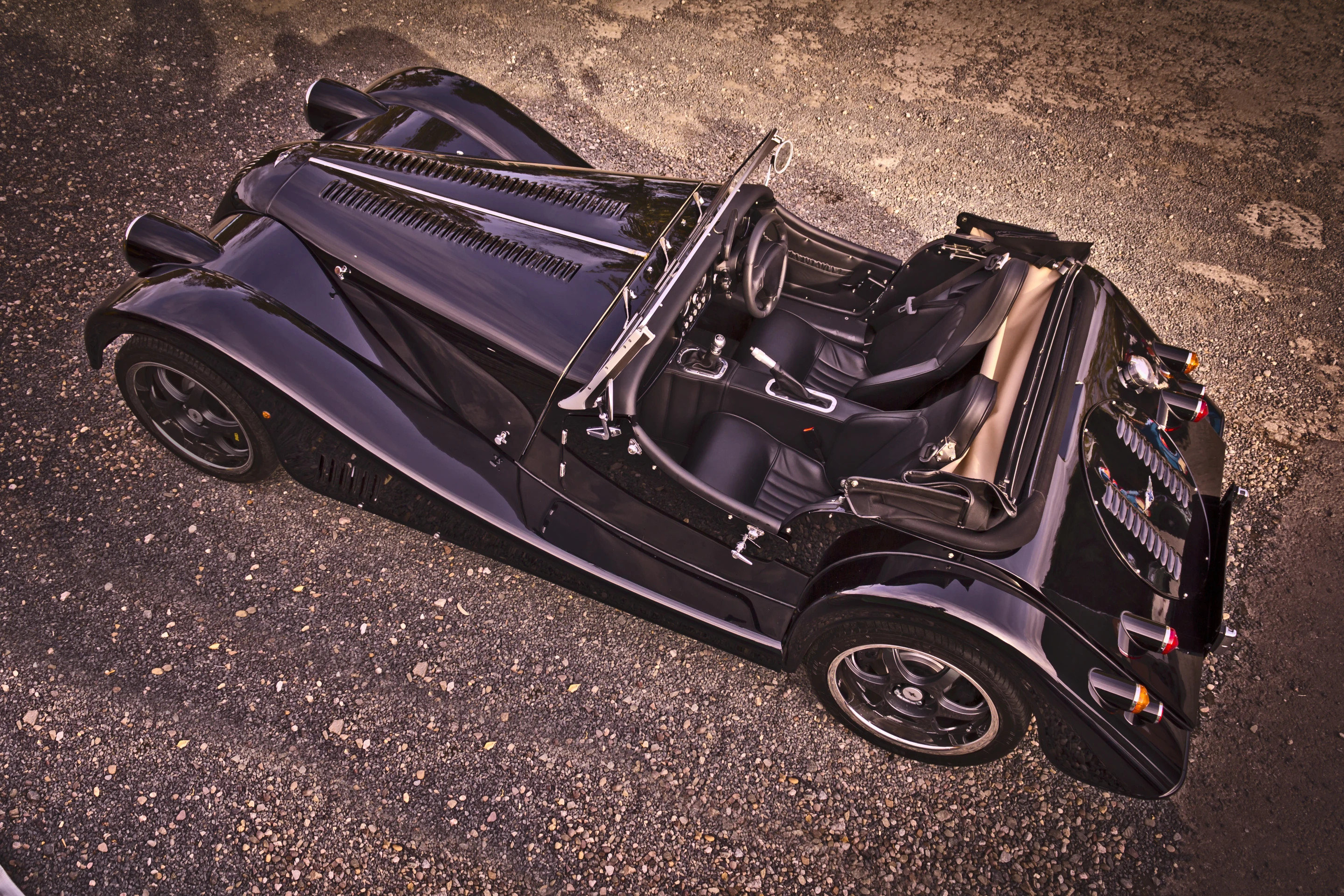 The Morgan Plus 8 Speedster is stripped down for racing