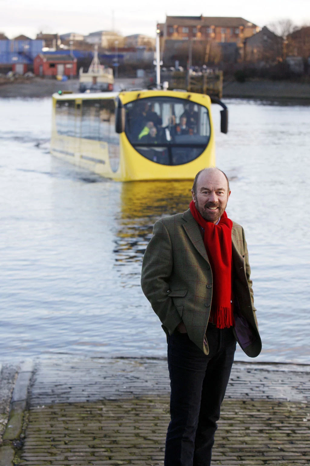 Stagecoach Group Chief Executive Brian Souter with the amfibus