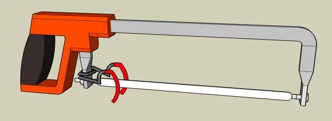 A sketch of an improved version of the recoil hack saw