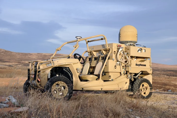 The vehicle-mounted laser combines a solid state laser with an advanced variant of the company’s Multi-Spectral Targeting System, installed on a small, all-terrain Polaris militarized vehicle