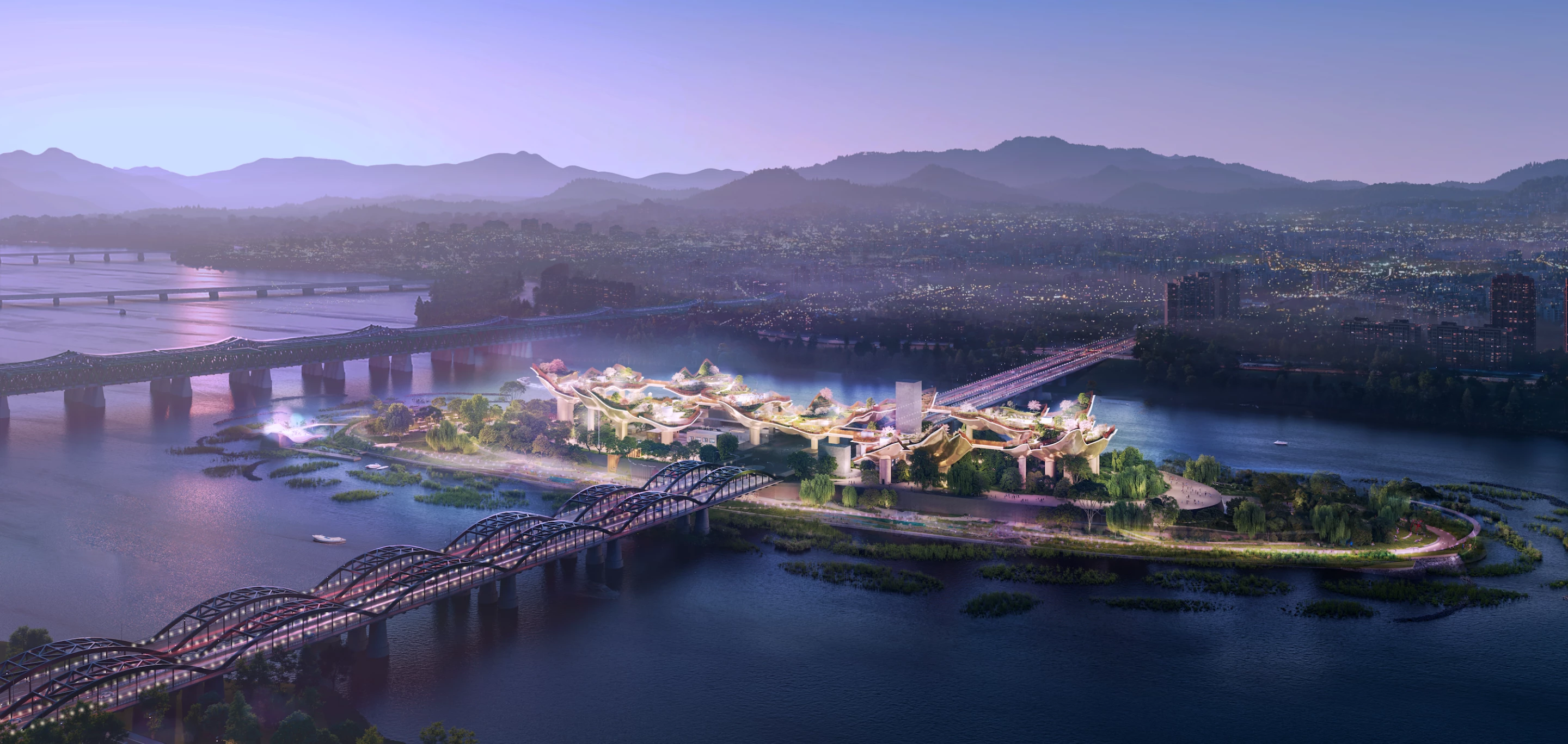 Heatherwick Studio has been commissioned to transform a neglected island in Seoul, South Korea, into a lush escape