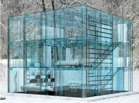 The glass house from Carlo Santambrogio is literally a see-through cube