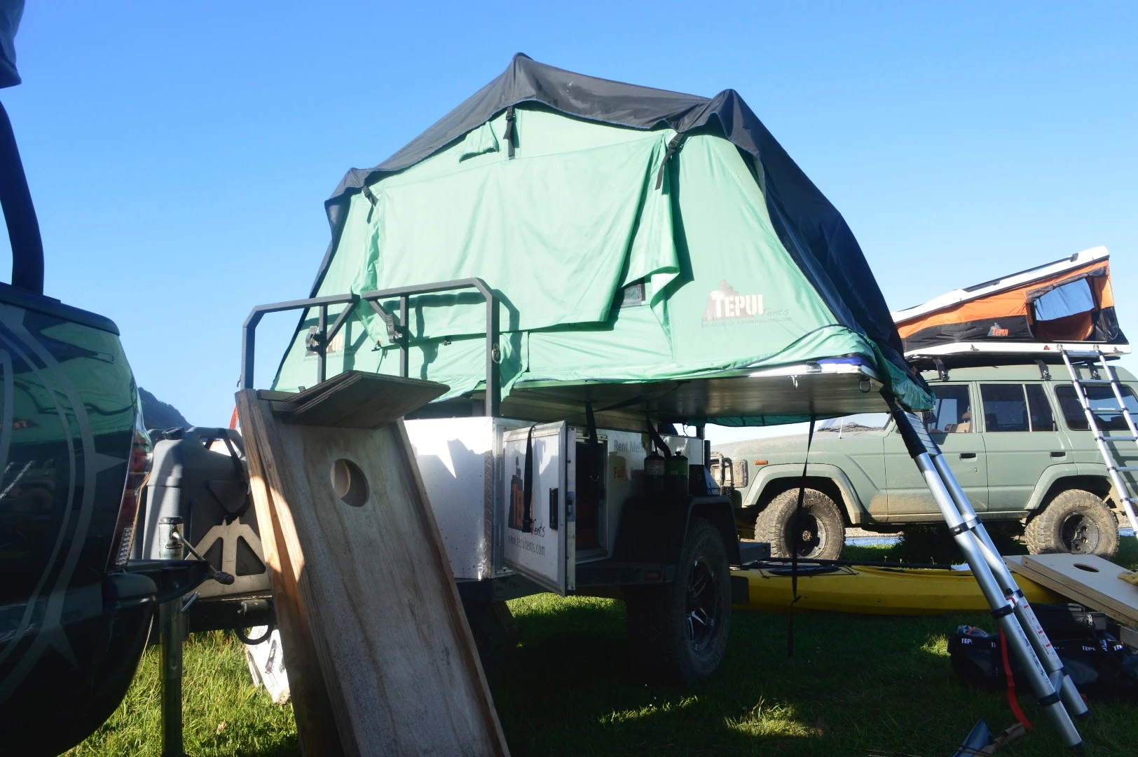 The hard aluminum floor creates a stable, sturdy and level sleeping platform (assuming the vehicle is parked on level ground)
