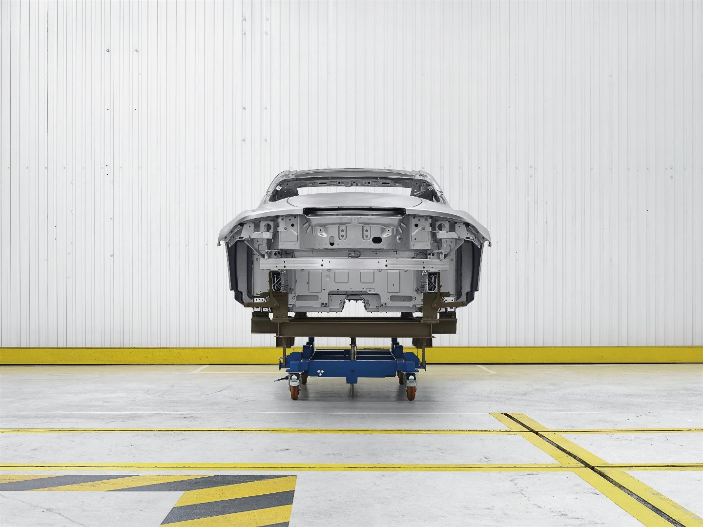 The aluminum chassis of the Alpine A110