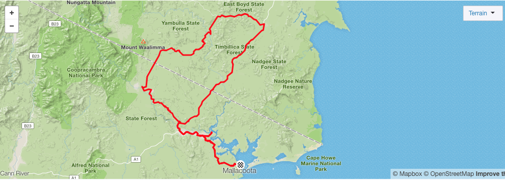 My eventual route, taken from Strava