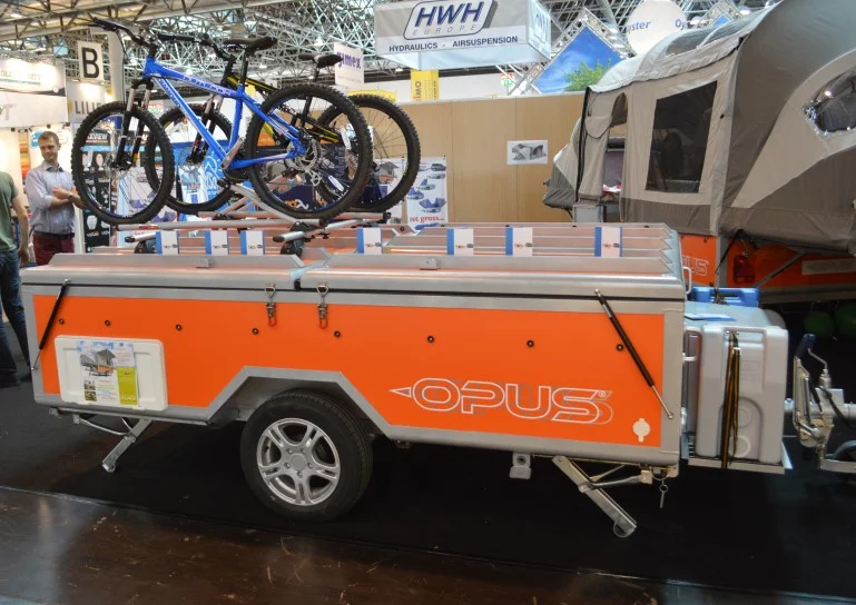 The Opus Camper has a universal rack system for transporting gear