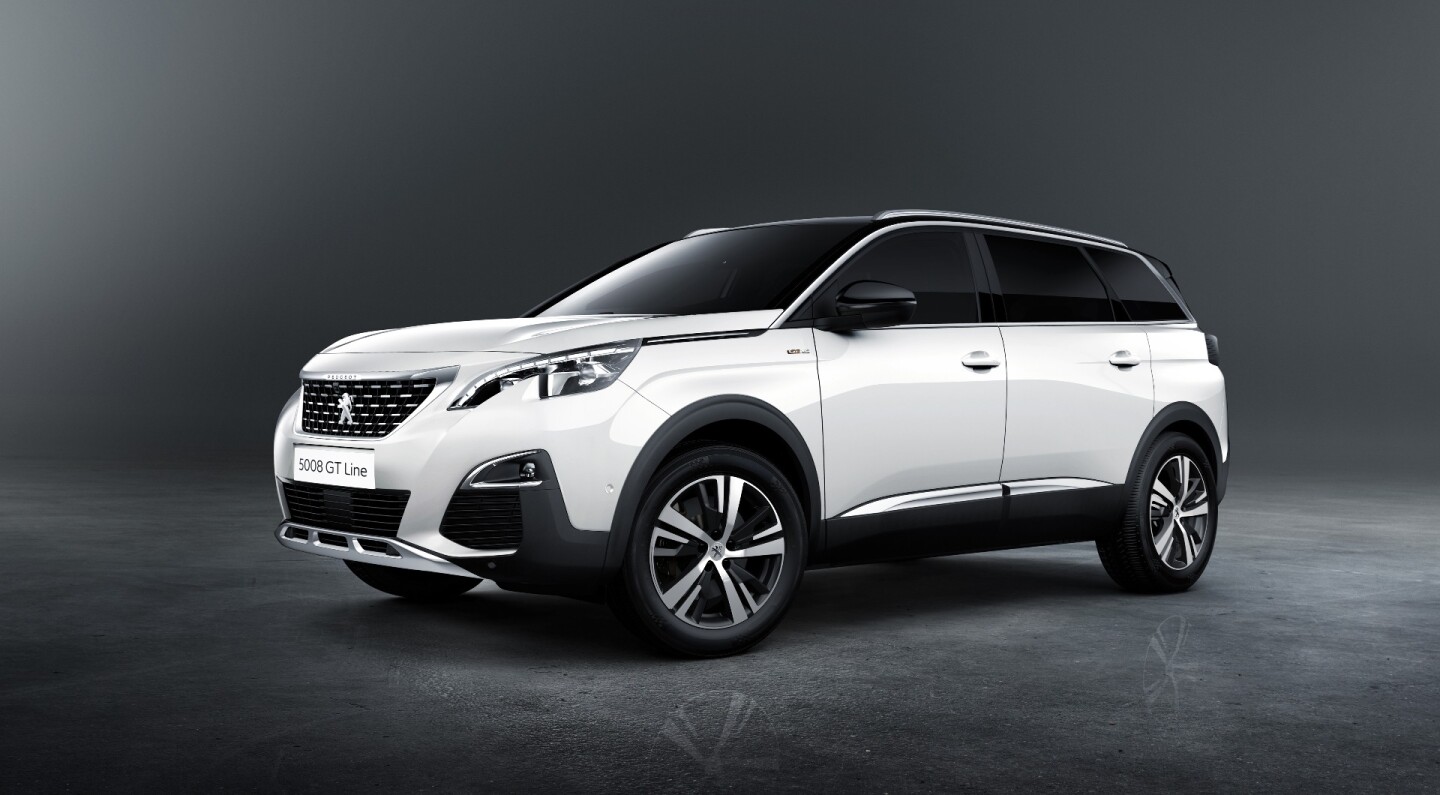 The GT Line 5008 gets a garish grille to signify its sportiness