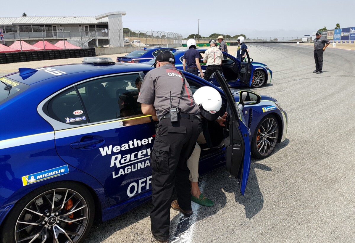 One of the most thrilling experiences for any member of our team at Monterey Car Week was that of Angus MacKenzie, who experienced a lap of Laguna Seca in one of the new 2018 Lexus GS F cars that were provided by Lexus as pace/safety cars for the racing.