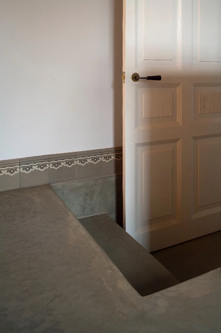 The interior is finished in high-end materials, both old and new