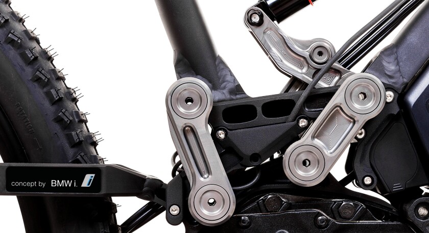 The BMW i-patented swing arm design is a key structural element of the new XF1