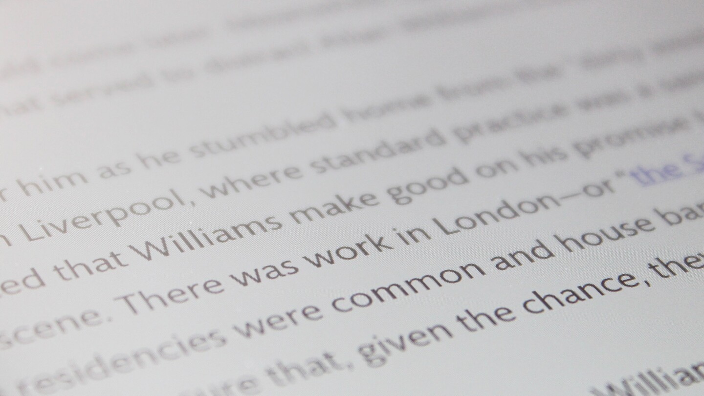 Text is sharp and crisp on that nine-inch display